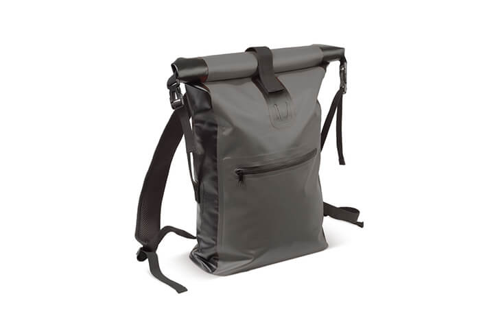 Wetterfester Rucksack mit Firmenlogo.